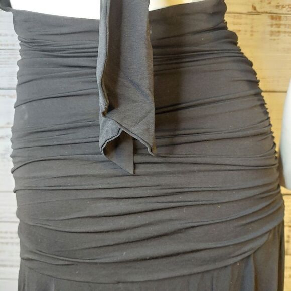 Le chateau Black Long Ruched Knit Formal Dress XXS - Picture 14 of 15